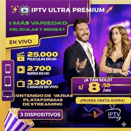 Imagen de IPTV ULTRA PREMIUM x 3 DISPOS x 1 MES