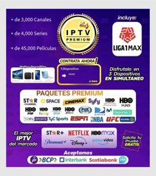 Imagen de IPTV PREMIUM 3 DISP x 3 MESES