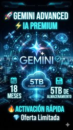 Imagen de 🔥 Gemini + Google One ( Pro) x 18 Meses | 5 TB de almacenamiento